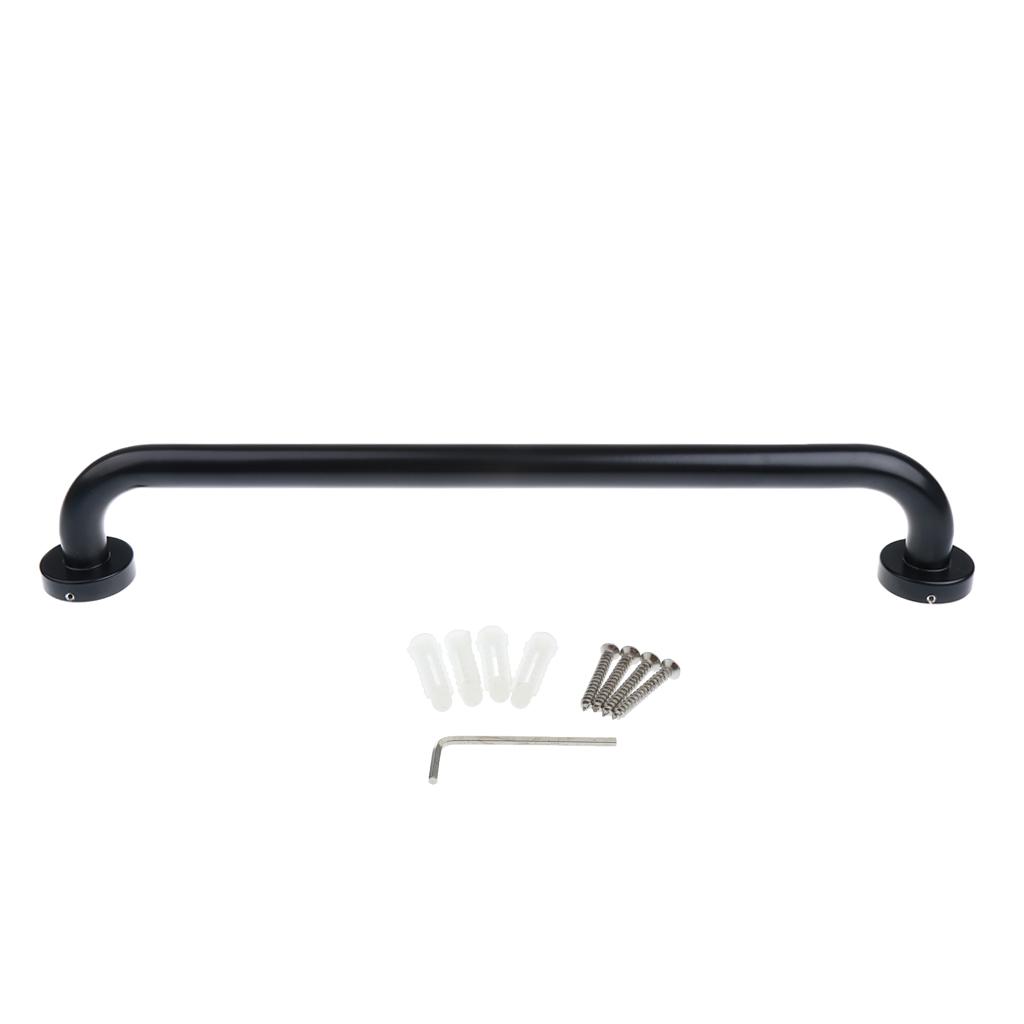 Durable Alumimum Towel Rail Safety Shower Bath Grab Bar Handle Black 30CM