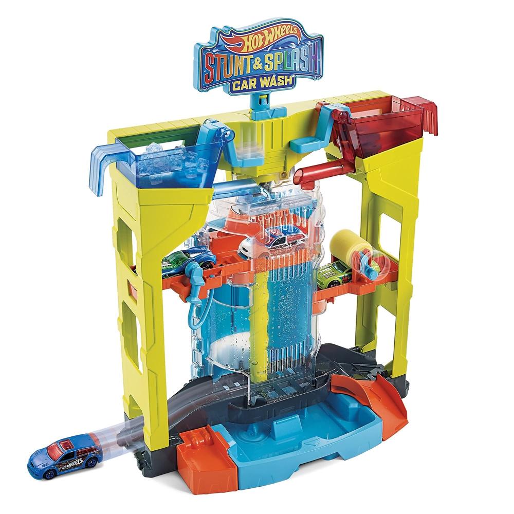 Đồ Chơi Mô Hinh Trạm Rửa Xe Trên Không Stunt &amp; Splash Car Wash - Hot Wheels GRW37