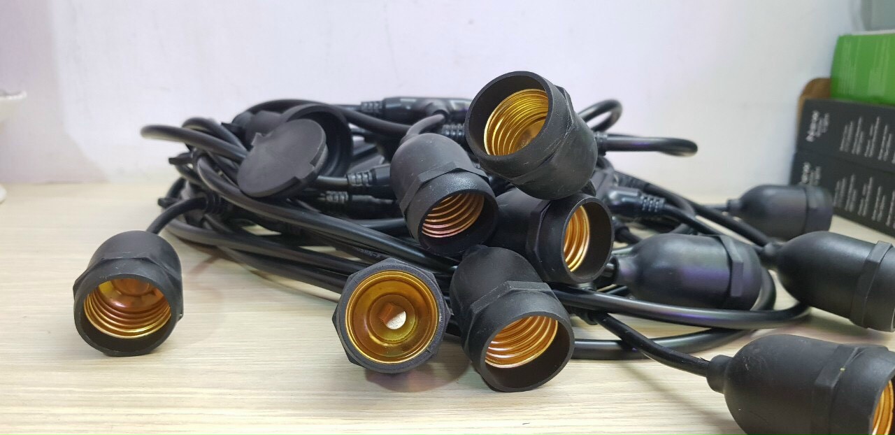 Dây đèn trang trí ngoài trời 10 mét 20 bóng trang trí quán cà phê, trà sữa chống nước