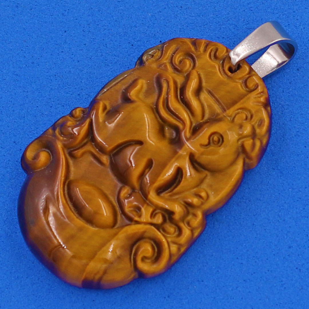 Mặt dây chuyền tuổi Mão đá mắt hổ 3.6cm - Mặt size nhỏ