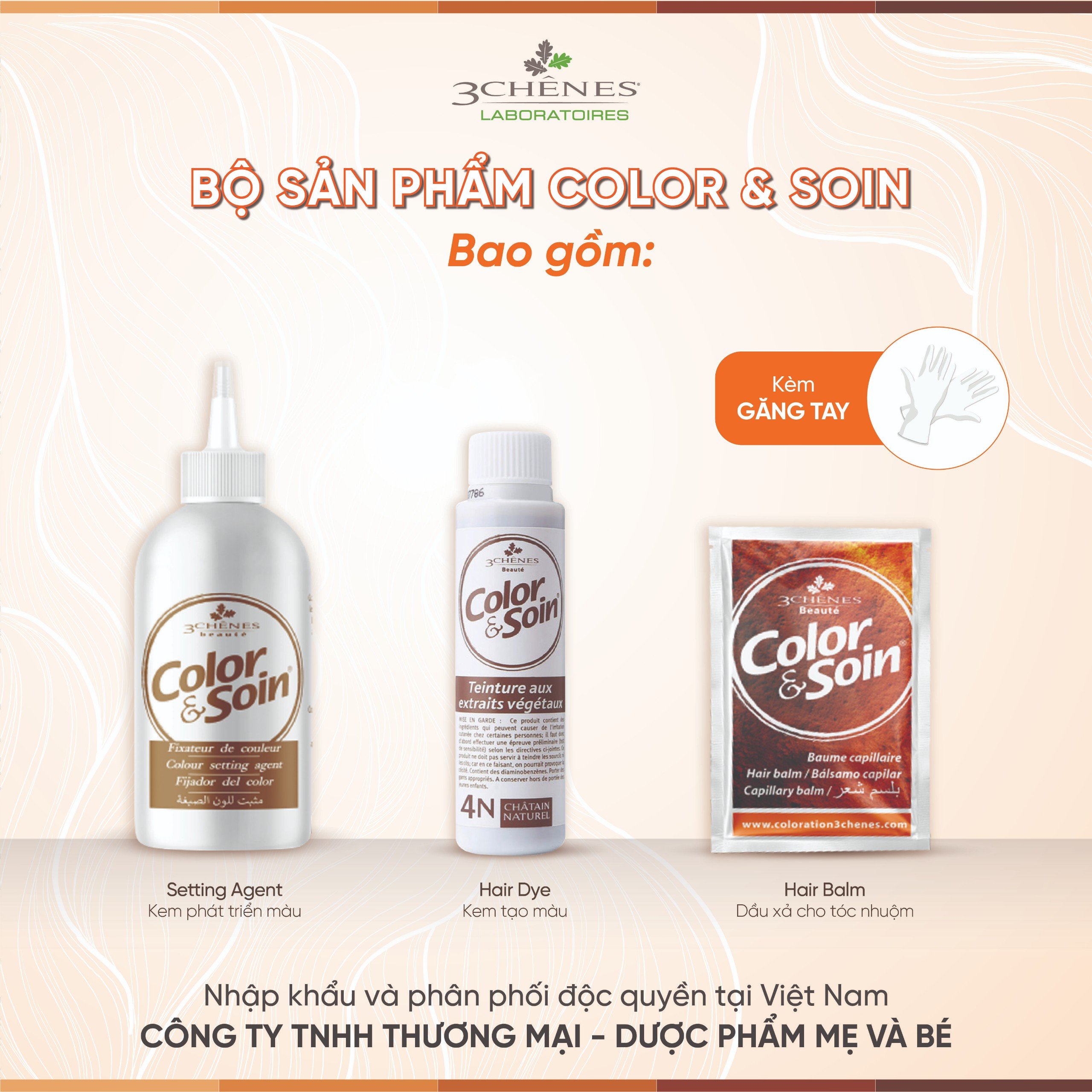 Thuốc Nhuộm Tóc Phủ Bạc 3 CHENES COLOR&amp;SOIN NATURAL CHESTNUT 4N_MÀU NÂU HẠT DẺ TỰ NHIÊN_Thảo dược Tự nhiên, An toàn Không chứa Amoniac [Nhập khẩu Pháp]