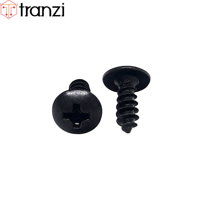 Vít bake đầu dù đuôi nhọn ren thô mạ đen M3x8 - túi 50 cái