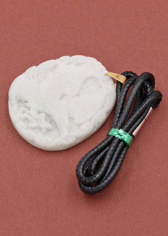 Dây chuyền mặt Đại Bàng - cẩm thạch trắng 5.2cm