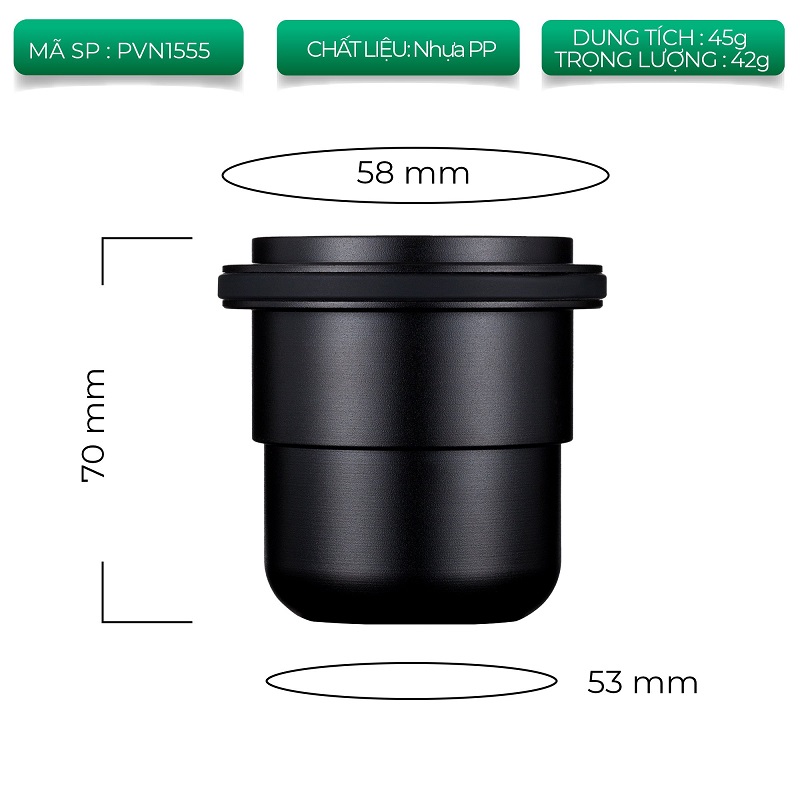 Ly dosing cup nhựa hứng đựng cà phê cho máy xay EK43 và espresso pha máy