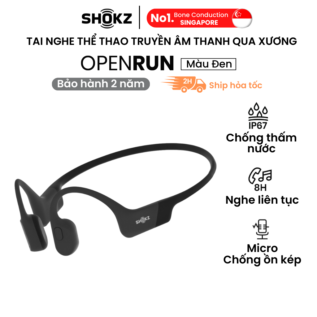 Tai Nghe Bluetooth Thể Thao Truyền Âm Thanh Qua Xương SHOKZ OPEN RUN S803 - Hàng chính hãng