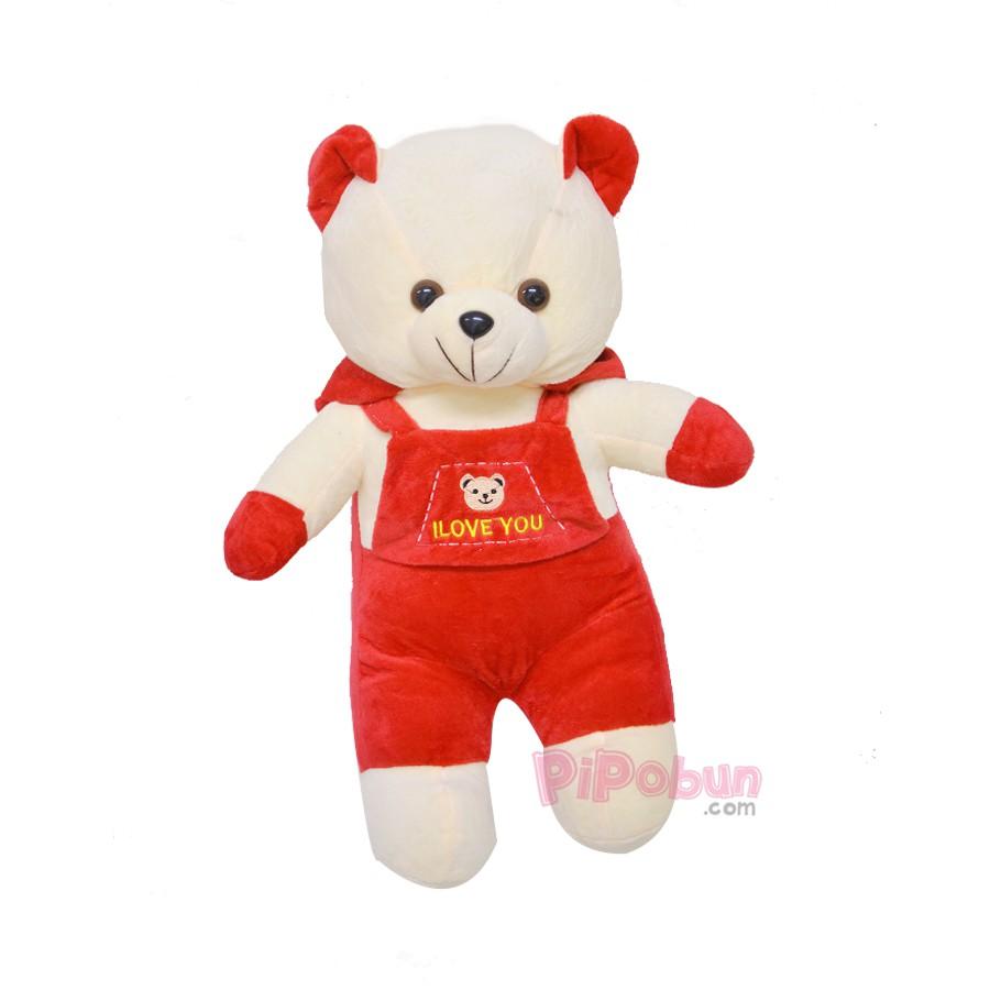 Gấu Bông Nón Rời Đỏ - Vàng Pipobun size 50cm