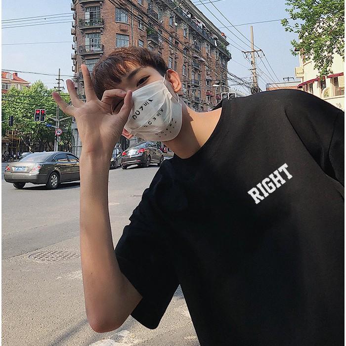 FreeShip Đơn 50K ️Siêu Phẩm️ Áo thun nam nữ chữ kiểu RIGHT tay lỡ đẹp vải dày mịn