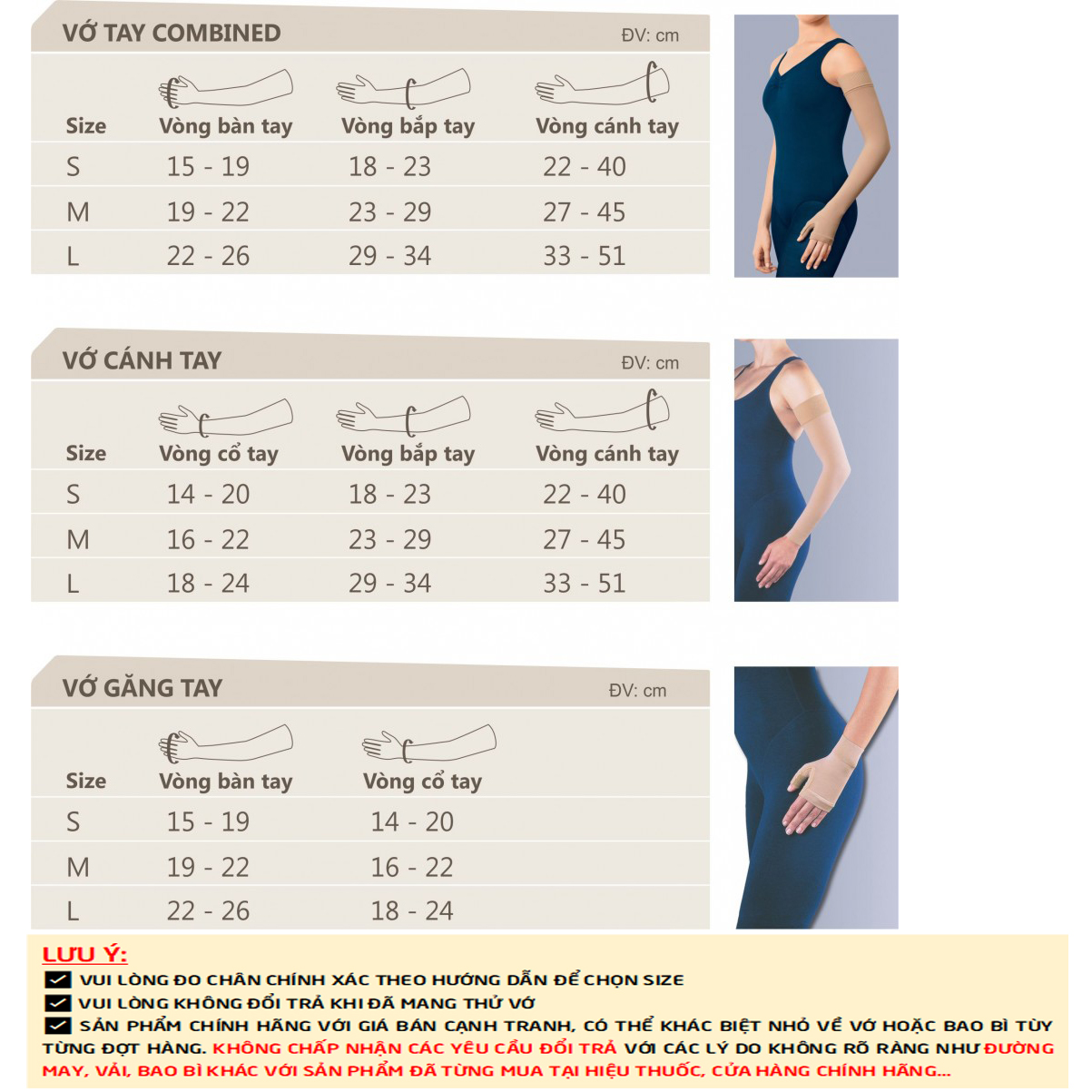 Vớ Y Khoa Tay Phù Bạch Huyết JOBST Bella Lite Combined (Cánh-Bàn Tay, Màu Da) (Hộp 1 Chiếc) -VT0710