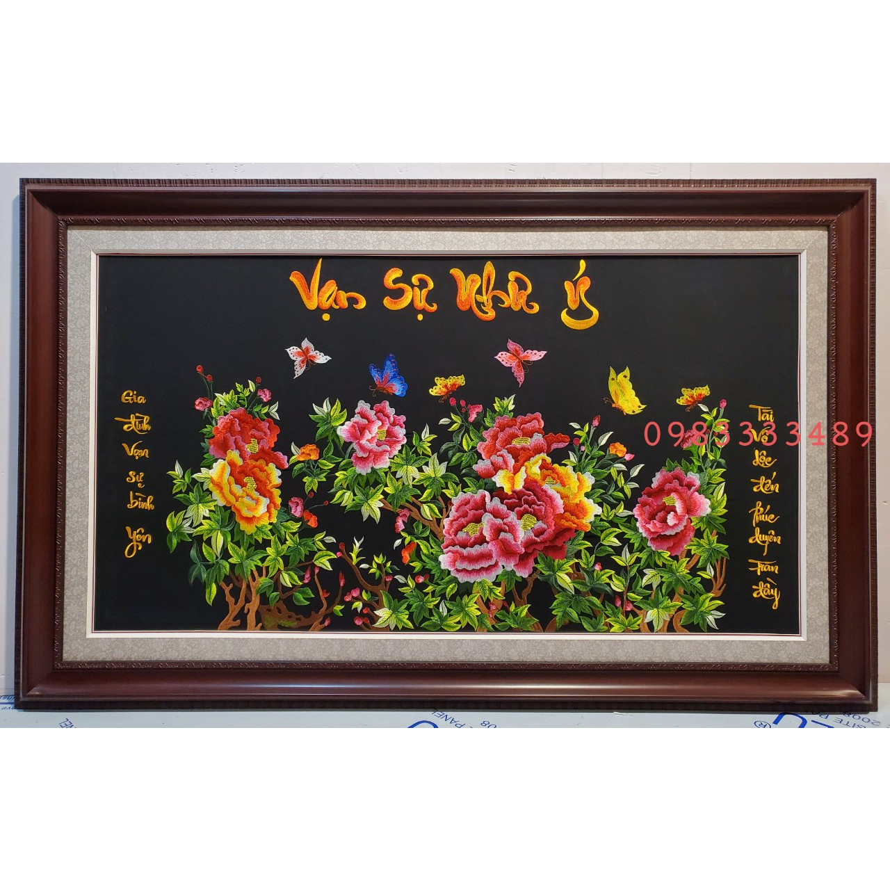 TRANH THÊU - MẪU ĐƠN PHÚ QUÝ -VẠN SỰ NHƯ Ý