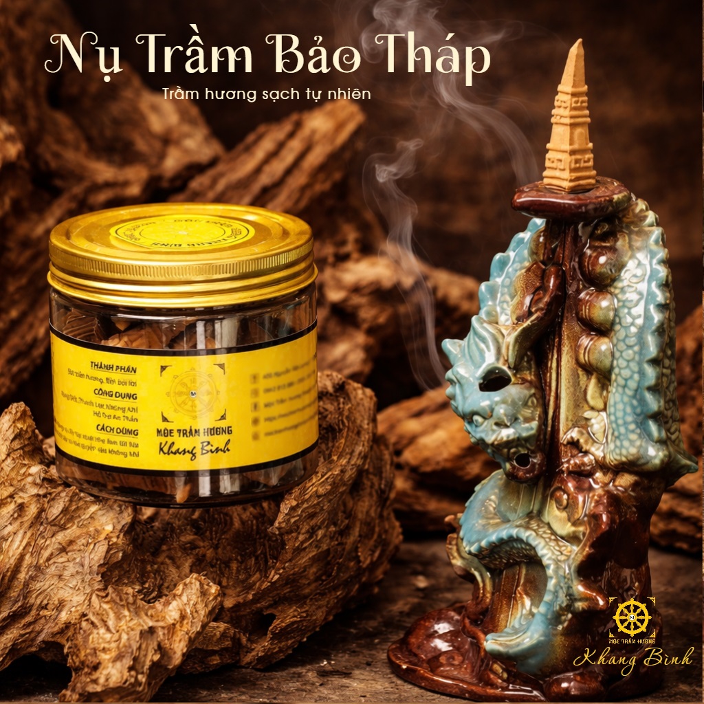 Nụ trầm hương Bảo Tháp Cao Cấp (45 Nụ) xông nhà cửa , hương thơm thanh ngọt dễ chịu - Mộc Trầm Hương Khang Bình