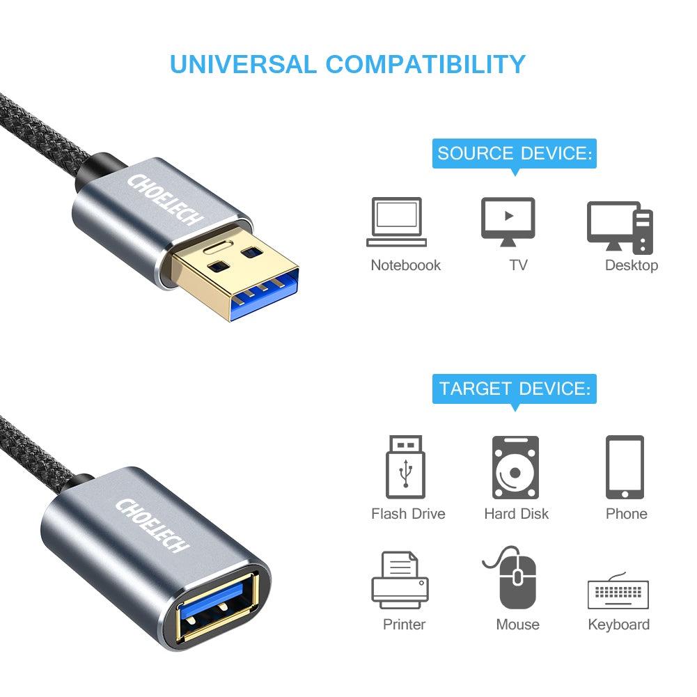Cáp nối dài USB sang USB Choetech XAA001