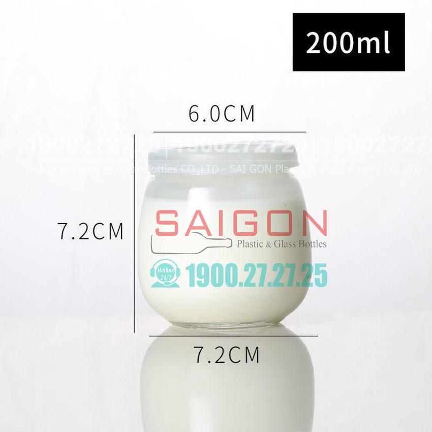 Hũ thuỷ tinh sữa chua Béo 100ml , 200ml Nắp Nhựa | Hũ sữa chua cao cấp , Tùy chọn Dung tích