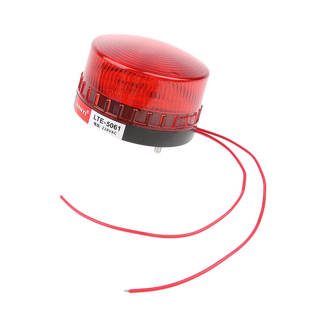2PCS 220V Red & Blue Emergency LED Strobe Signal Warning Light Beacon