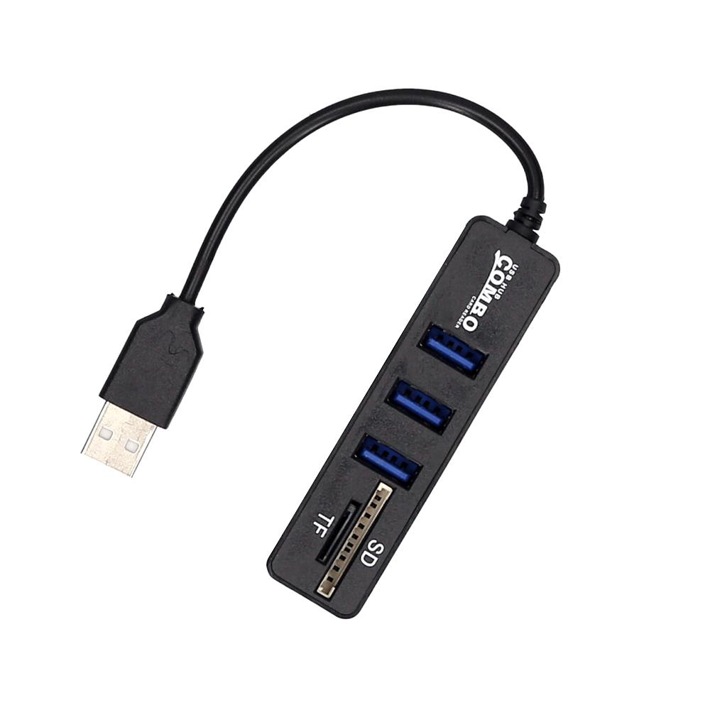 5-in-1 Multifunctional USB2.0 Hub Converter with TF SD Card Slots Support USB Fan Mouse Keyboard Mobile Hard Disk U Disk