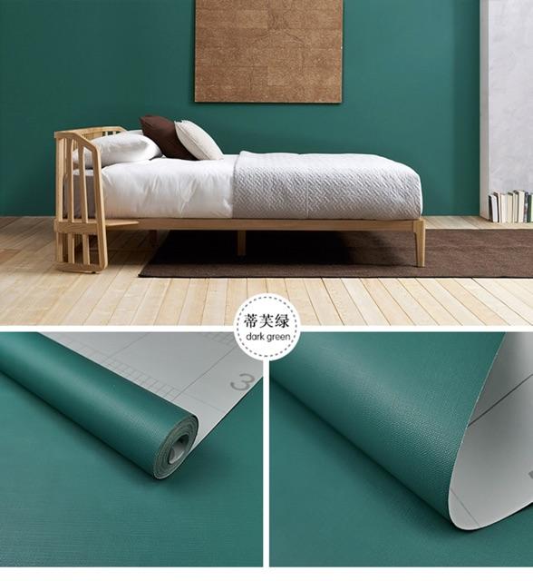 Giấy dán tường săn keo _10m decal dán tường màu trơn có keo sẵn