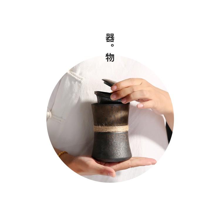 Cốc Uống Trà Bằng Gốm Sứ Có Nắp Đậy Tiện Dụng Cho Văn Phòng