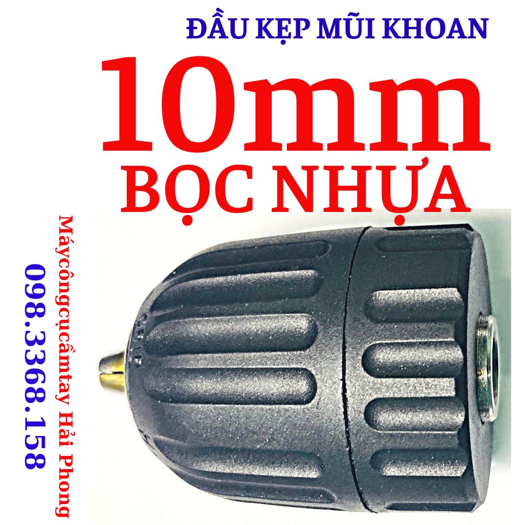 ĐẦU MĂNG GIANH - ĐẦU KẸP GIỮ MŨI KHOAN) ∮ 10mm - ∮ 13mm BỌC NHỰA , VỎ THÉP AUTO-LOCK