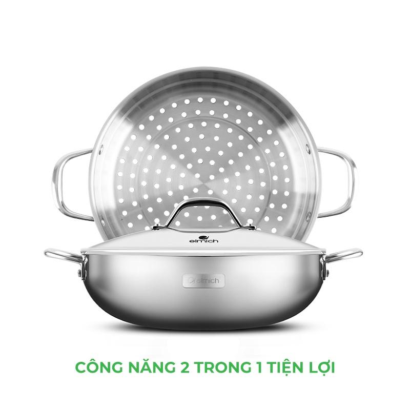Chảo hấp đa năng inox liền khối Elmich Trimax CZ EL-3832 size 28cm
