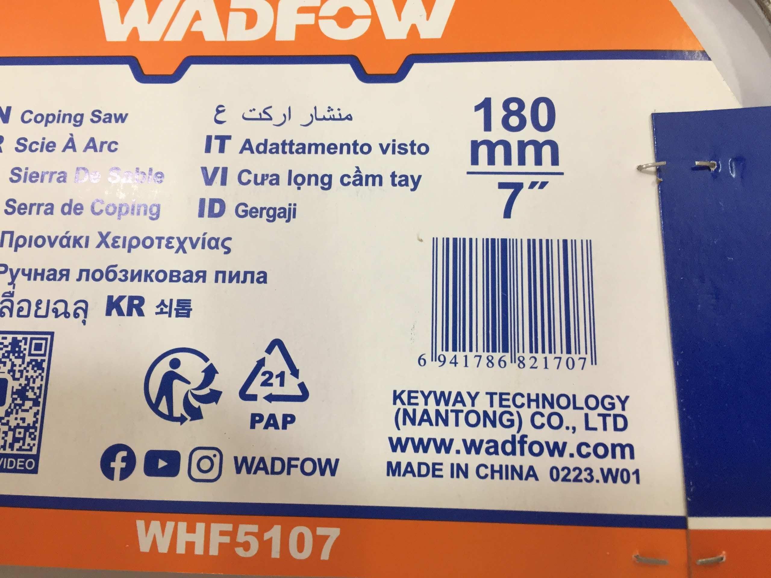 CƯA HÌNH CUNG 180MM(7") WHF5107 WADFOW - HÀNG CHÍNH HÃNG