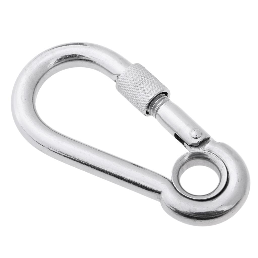 Stainless Steel Safety Carabiner Clip Hook Camping Climbing Hammock