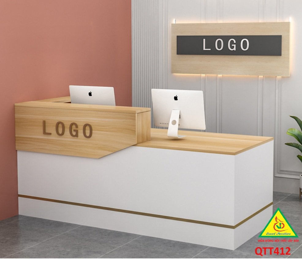 QUẦY LỄ TÂN, QUẦY TIẾP TÂN, QUẦY TÍNH TIỀN, QUẦY THU NGÂN QTT412 - Nội thất lắp ráp Viễn Đông Adv