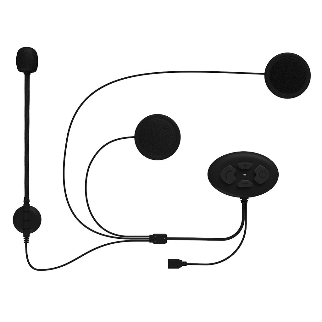 Portable Helmet Headset Bluetooth Waterproof Anti-Interference Helmet Earphones Stereo Playback Music Motorcycle Riding Hands-Free Headset Black