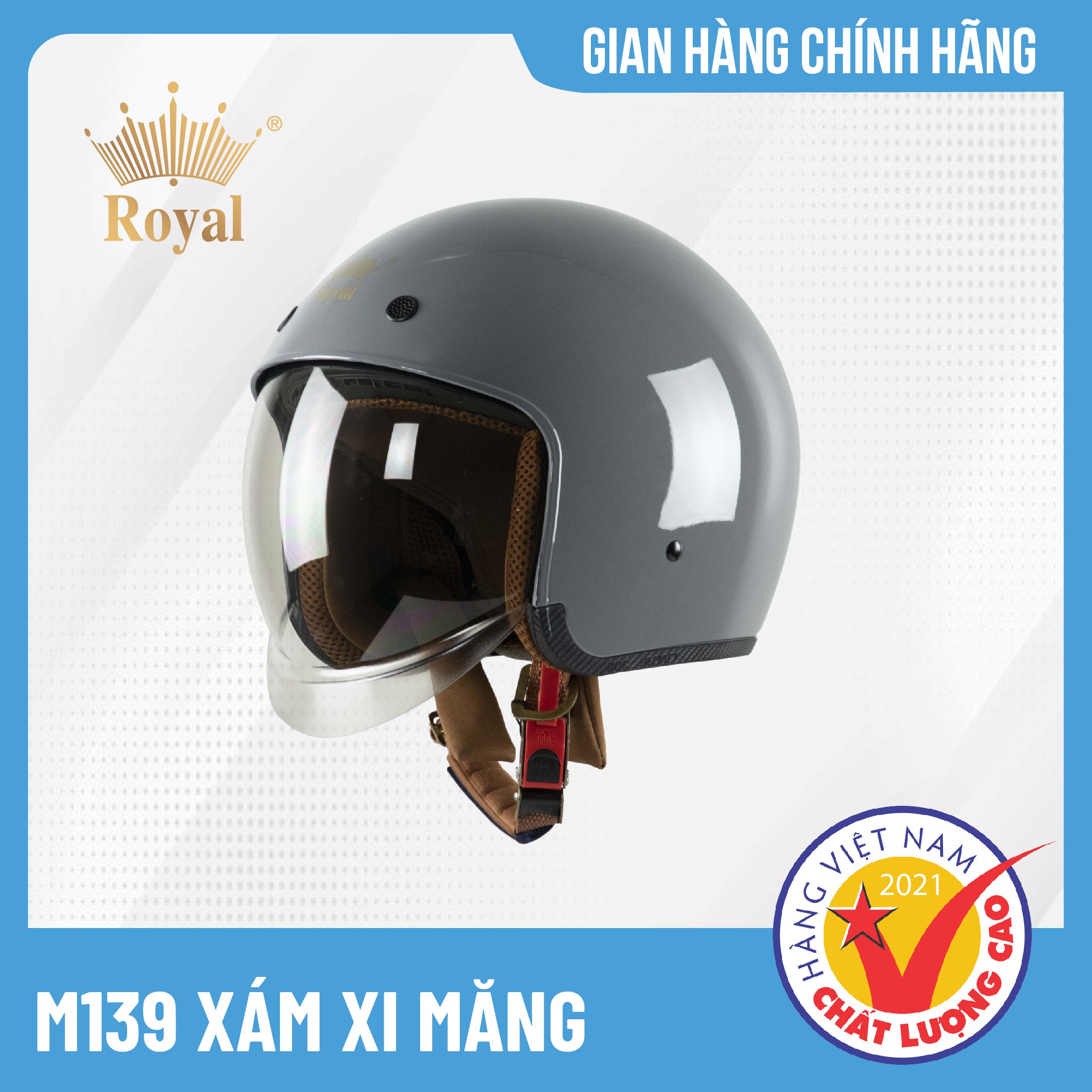 Mũ Bảo Hiểm 3/4 Đầu Royal M139 Kính Âm Thời Thượng Tiện Nghi - M