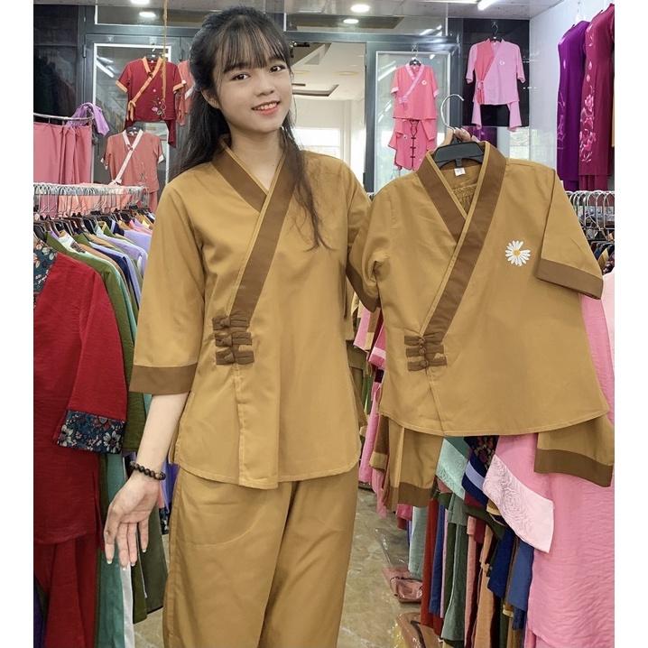 Đồ Lam Đi Chùa # Tim 3NÚT # Đồ Bộ Nữ # Quần Áo Nữ