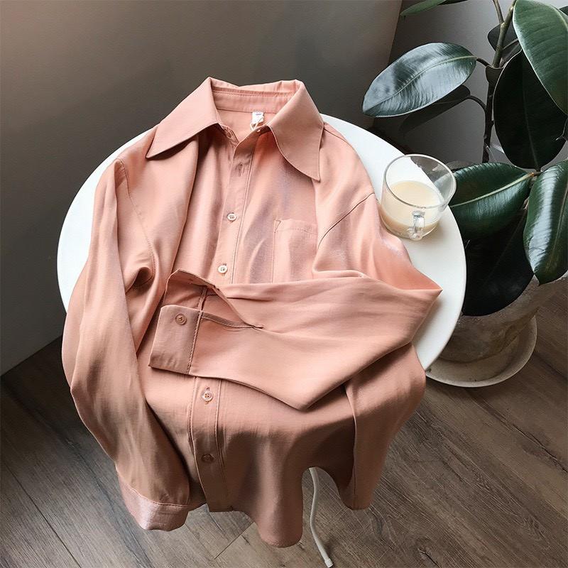 ÁO SƠ MI LỤA SATIN PHẢN QUANG FORM RỘNG