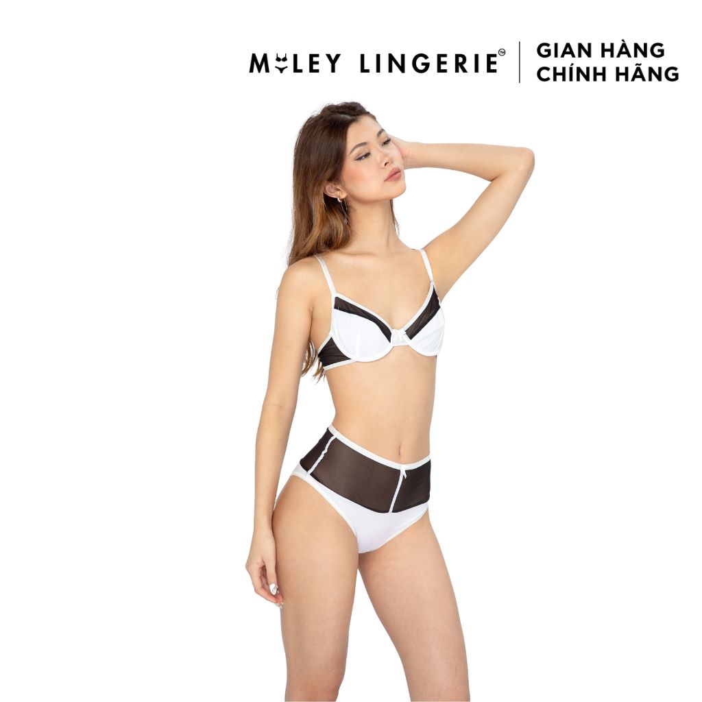 Bộ Đồ Lót Phối Lưới Sexy Có Gọng Không Mút Vải Sợi Thiên Nhiên Cao Cấp BamBoo Miley Lingerie BRB02002-FBM0205