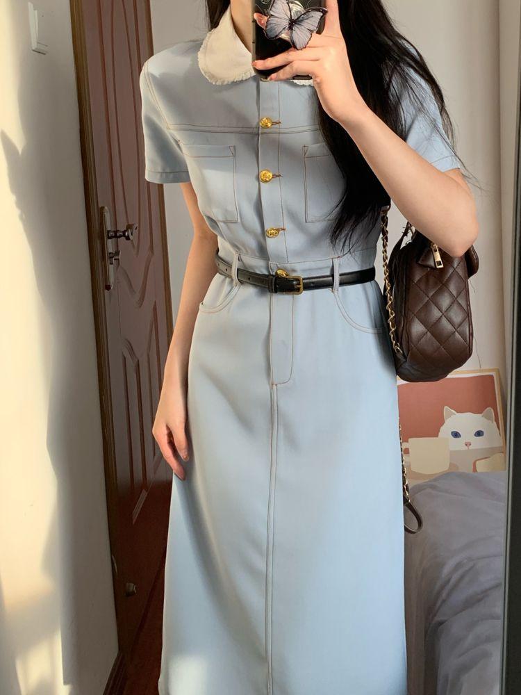 TOBE1SHOP Váy cổ búp bê thơm cho nữ mùa hè 2023 Thiết kế kiểu Pháp