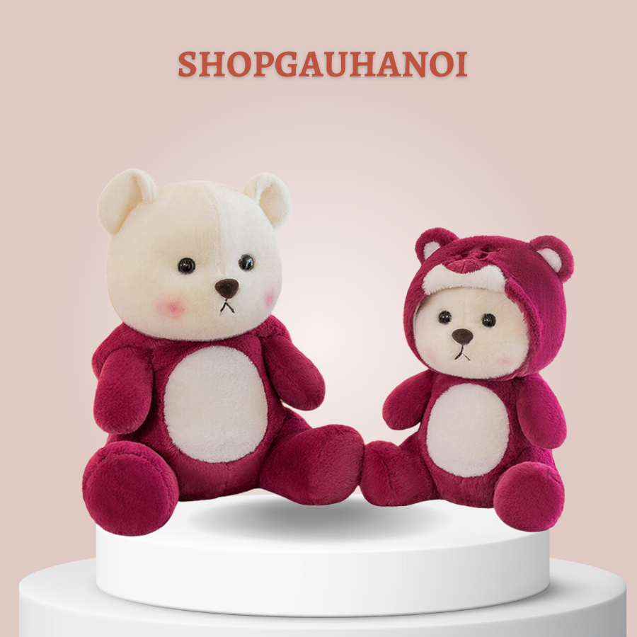 Gấu Bông Teddy Lena Mũ Lotso 35cm - 60cm Cao Cấp