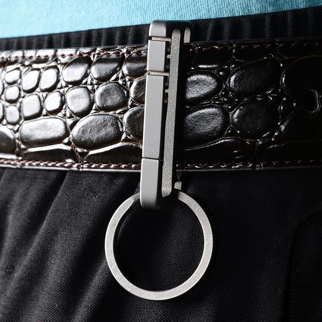 2-4pack Lightweight Titanium Keychain Waist Hanging Buckle Carabiner Silver