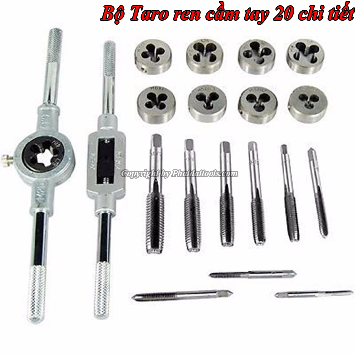 Bộ taro tạo ren trong và ngoài 20 chi tiết M3-M12