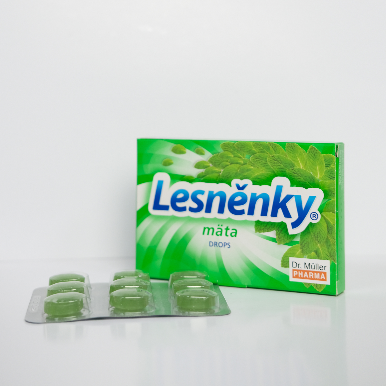 Kẹo ngậm thơm miệng cao cấp 3 vị Dr Muller Lesnenky vỉ 9 viên làm mát, vệ sinh răng miệng