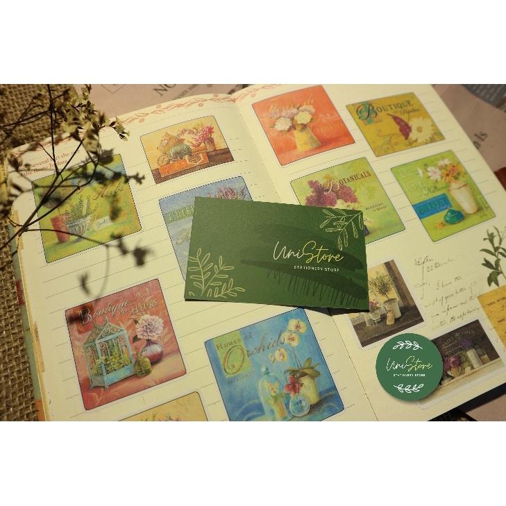Sticker vintage - sticker trang trí sổ tay chủ để vintage - uni006
