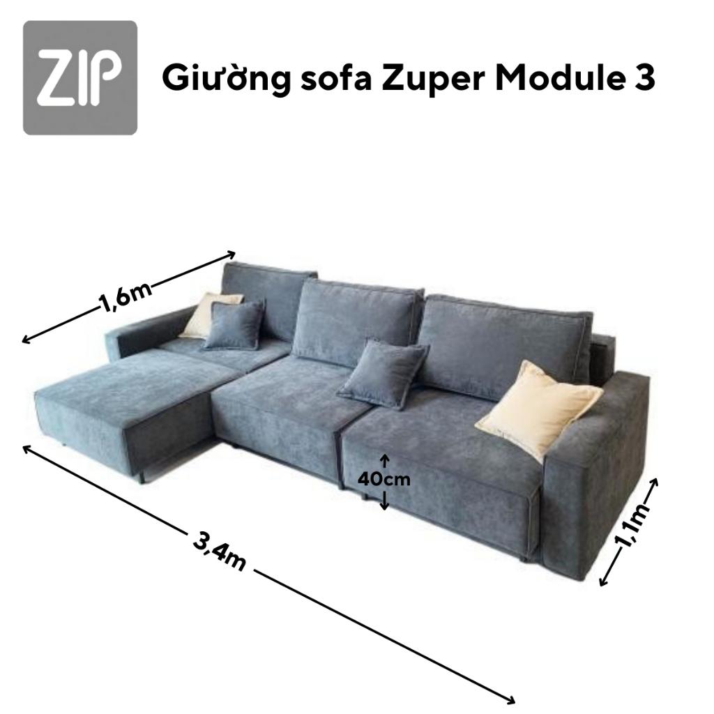 Sofa giường đa năng Zuper Module 3, giường gấp thông minh 2 trong 1 giúp tiếp kiệm không gian