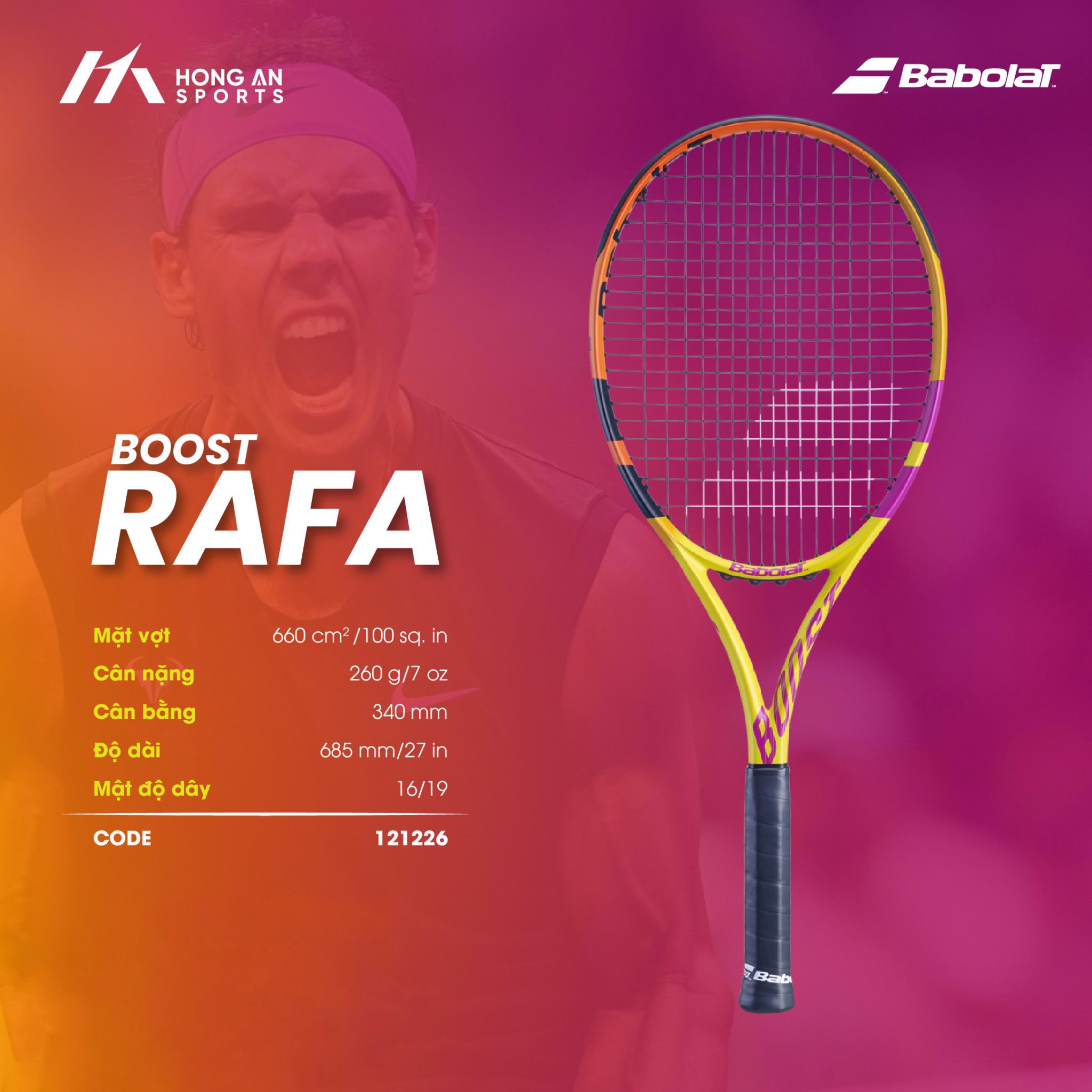 Vợt Tennis Babolat BOOST Aero RAFA (121226)