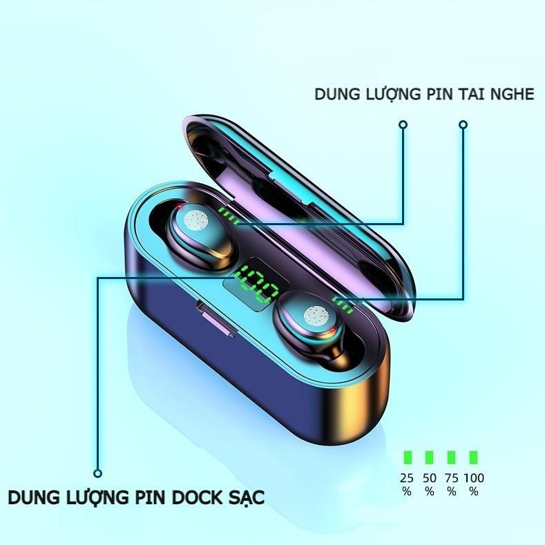 Tai nghe Bluetooth AMOI F9 bản QUỐC TẾ chạm cảm ứng chống nước IPX5 chống ồn cao cấp