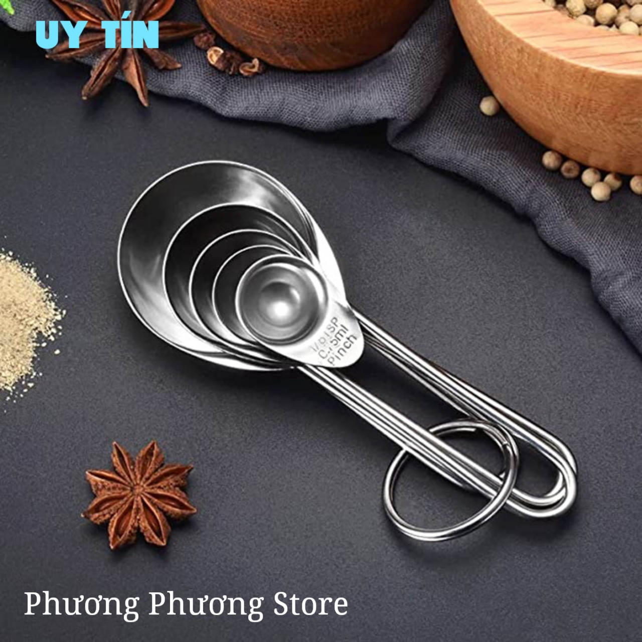 Bộ Thìa Đong Định Lượng 5 chiếc Bằng Inox 304