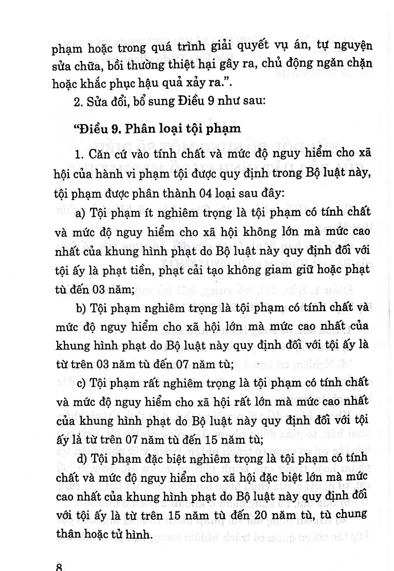 Luật Sửa đổi, bổ sung một số điều của Bộ luật hình sự