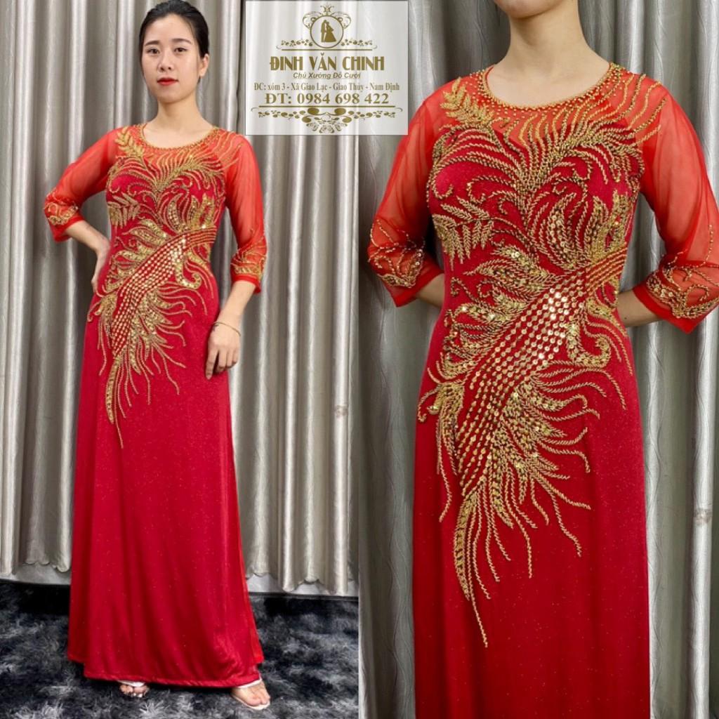 Áo dài mẹ đẹp phù hợp với cưới hỏi hoặc đi chùa_duy chinh_ADM0006