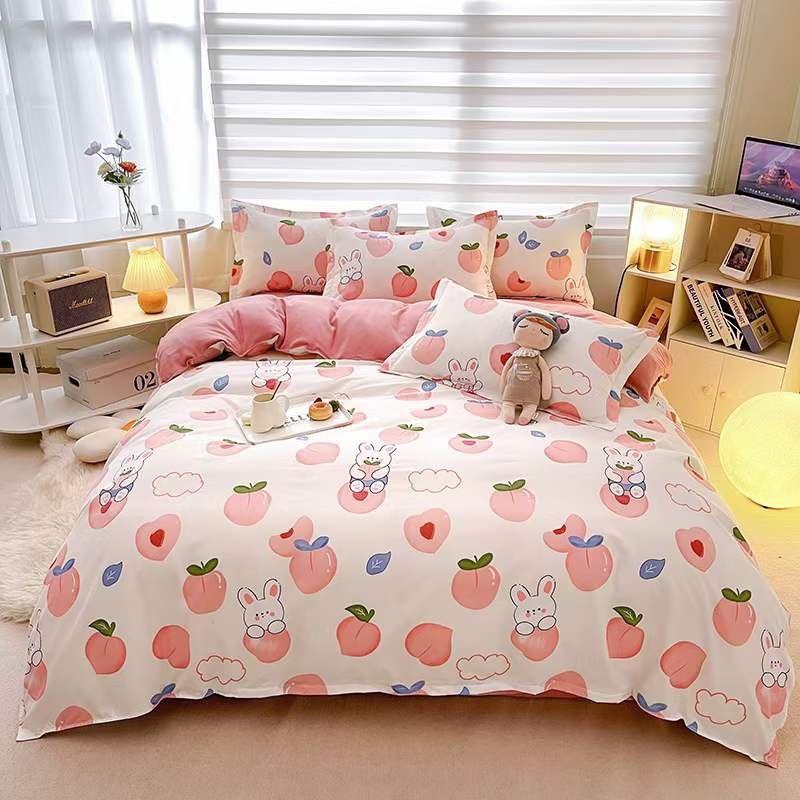 Bộ chăn ga gối cotton poly QUY BEDDING phong cách Hàn Quốc.
