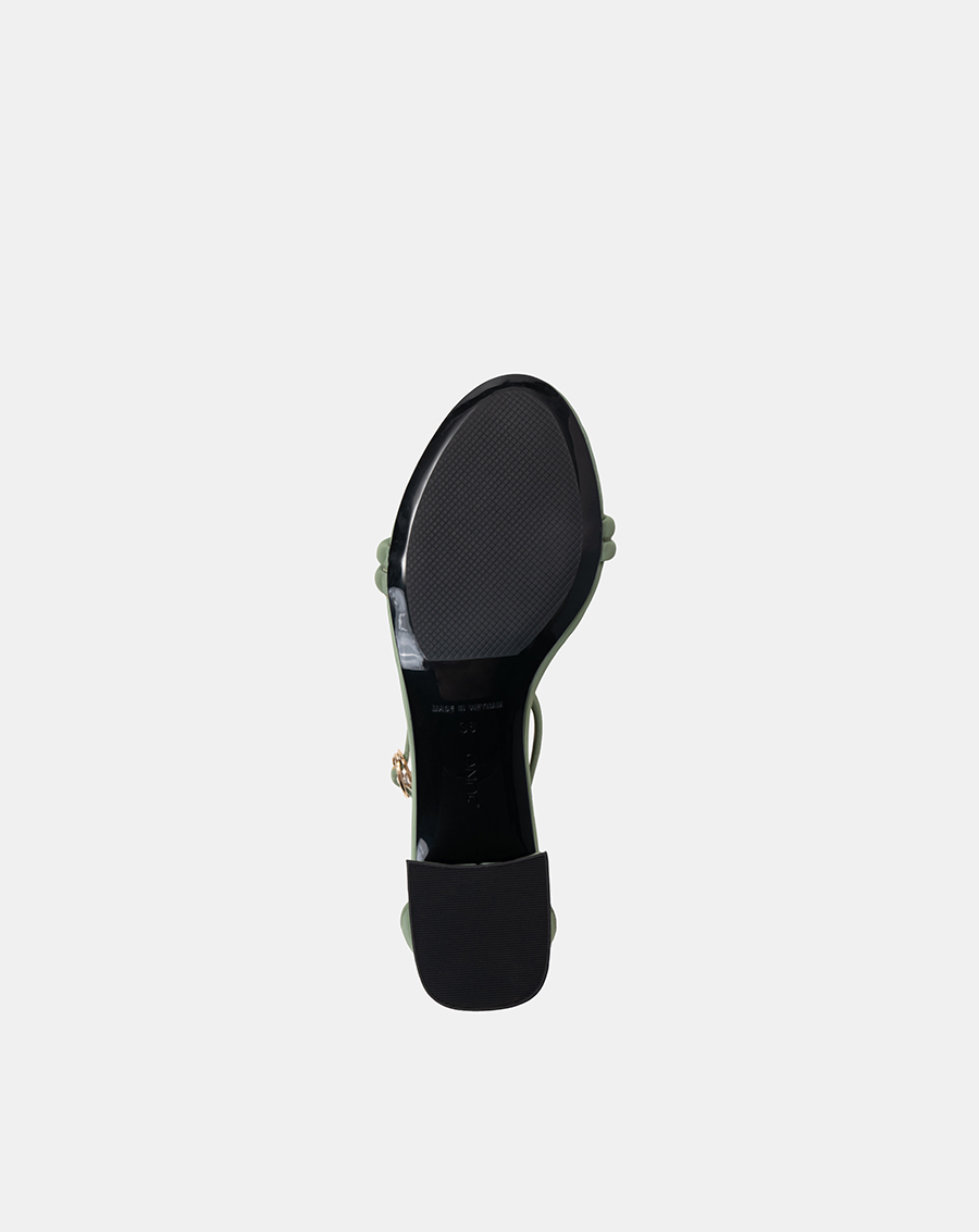 Giày Sandal Nữ 5cm Thời Trang JUNO Gót Viền Kim Loại Thắt Nút Trang Trí SD05086