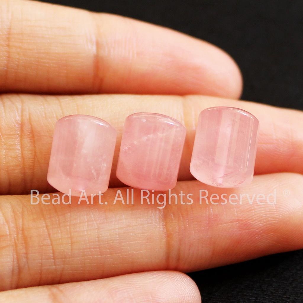 [1 Hạt] 10x8MM Lu Thống Thạch Anh Hồng Madagascar, Pink Quartz Tự Nhiên Loại AAA, Đá Phối Vòng Tay Phong Thuỷ, Chuỗi Hạt, Mặt Dây Chuyền, Mệnh Hoả, Thổ - Bead Art