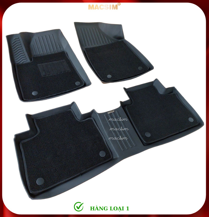 Thảm lót sàn ô tô 2 lớp cao cấp dành cho xe MG HS 2020 - 2024+ nhãn hiệu Macsim chất liệu TPE màu đen