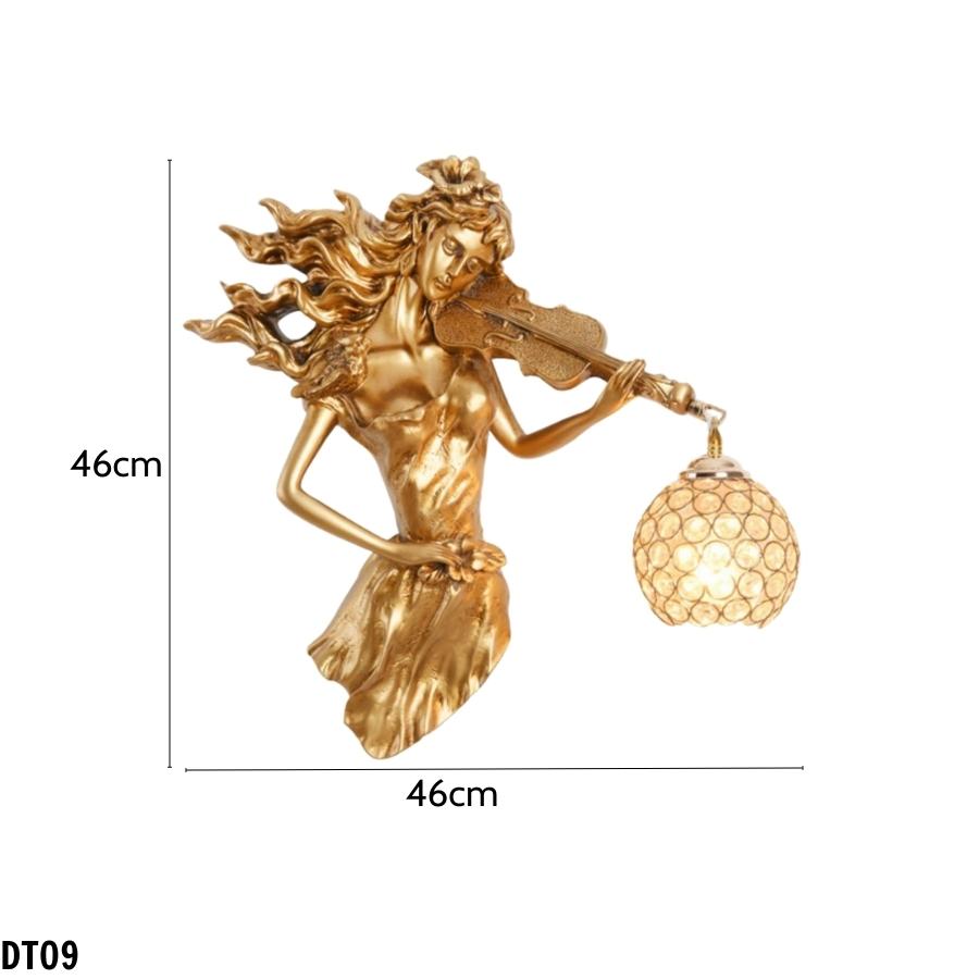 Đèn treo tường treo cầu thang và hành lang hình thiếu nữ chơi violin dùng để chiếu sáng và trang trí không gian ngôi nhà được nhập khẩu Hong Kong