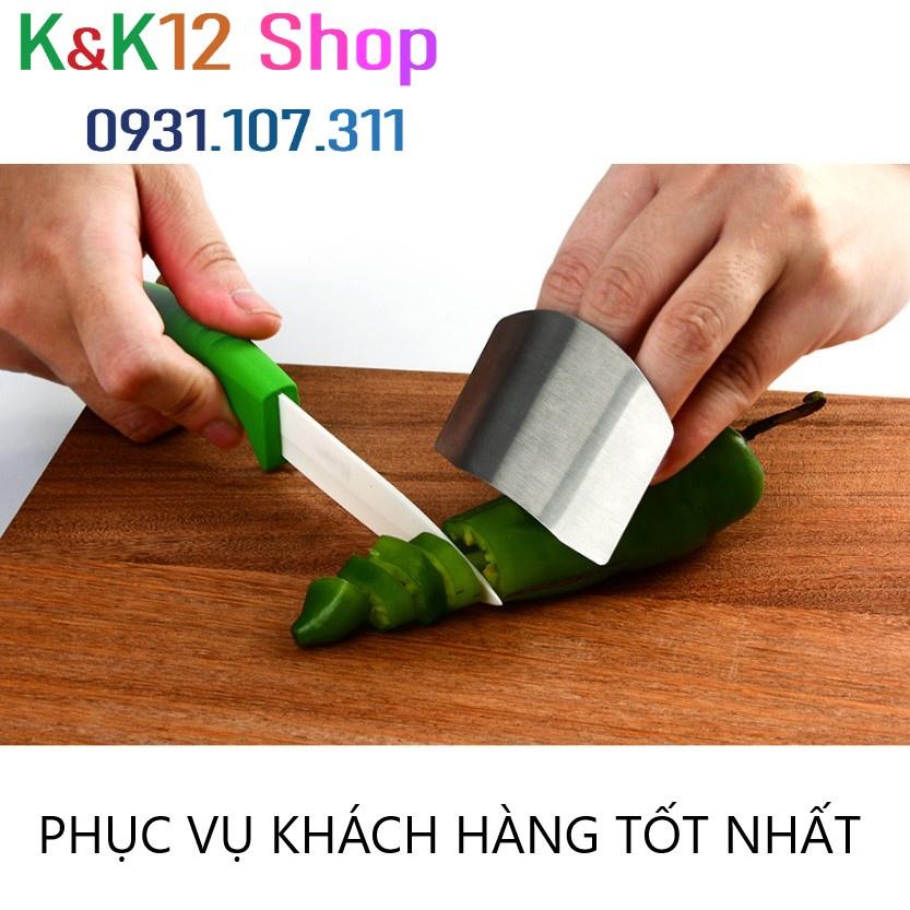 Miếng inox xỏ ngón bảo vệ ngón tay, tấm inox bảo vệ chống đứt tay khi thái, cắt lát thực phẩm. Dụng cụ nhà bếp hữu ích