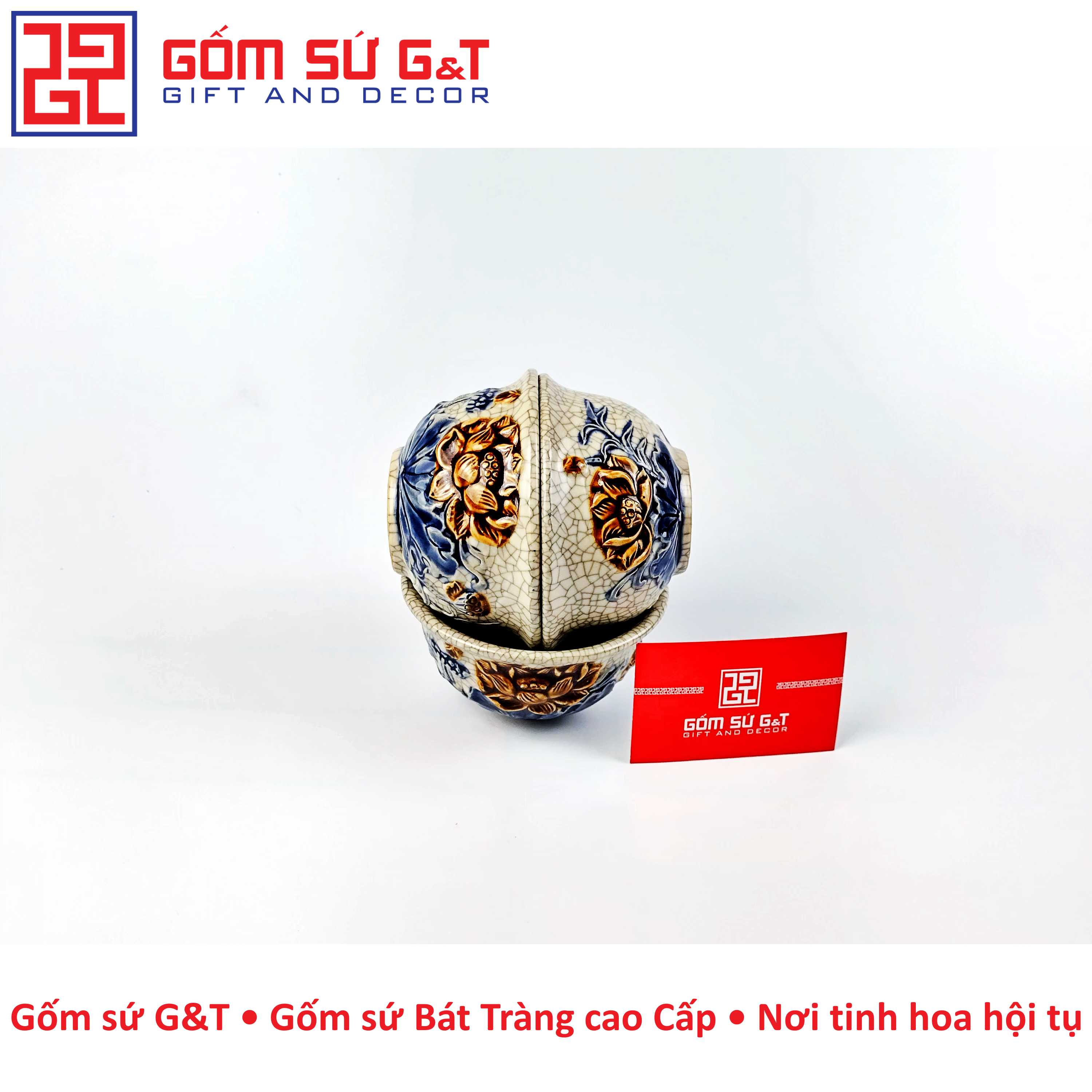 Combo 3 chiếc bát cúng men rạn nổi Gốm Sứ G&amp;T