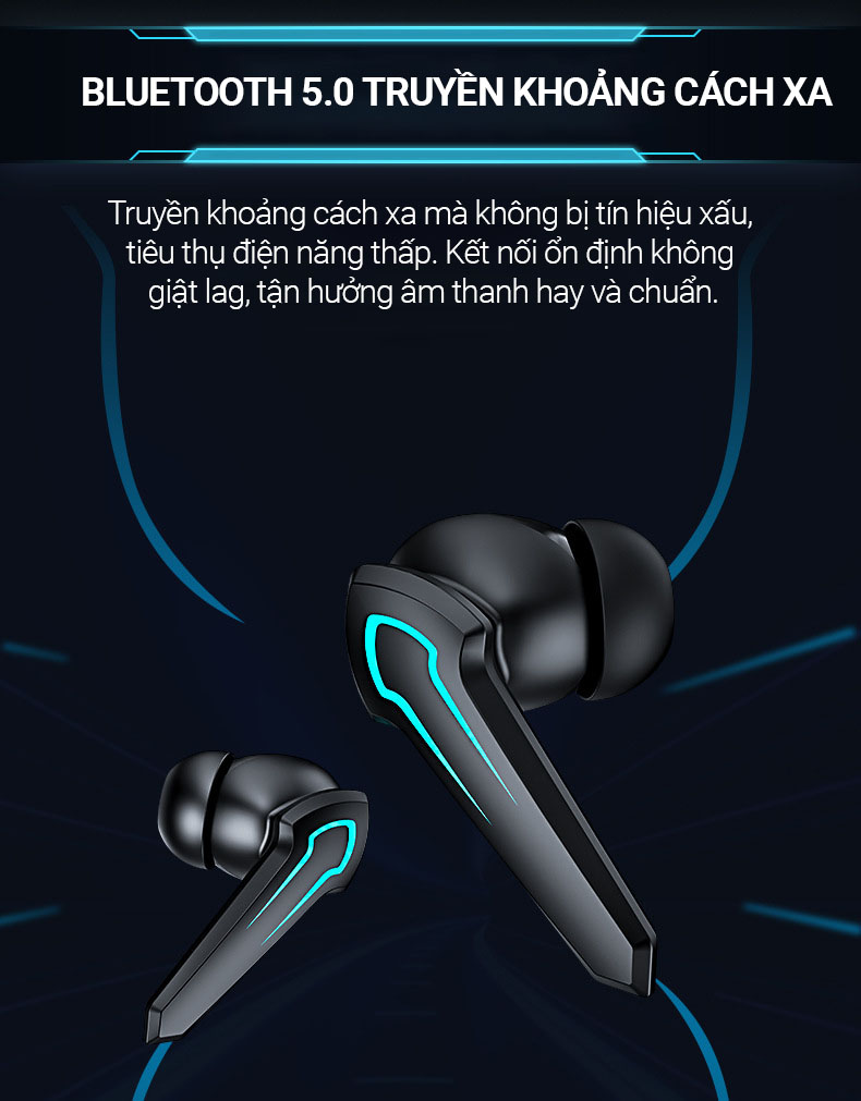 Tai Nghe Gaming Không Dây Bluetooth 5.2 FLOVEME - P30, hỗ trợ đàm thoại độ trễ cực thấp khi chơi game, Bass mạnh mẽ - Hàng chính hãng